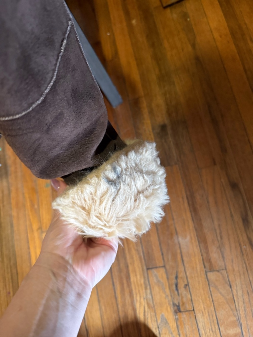 Vintage Wilson Leather Brown Shearling Coat - Cream Fur Trim - Picture 6 of 6